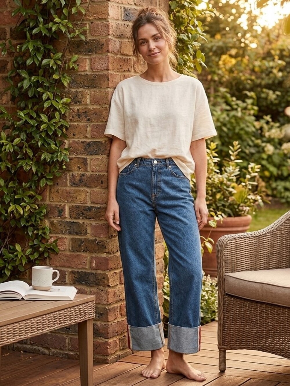 ZARA TRF Cropped Straight Leg, size 6, Waist 15"